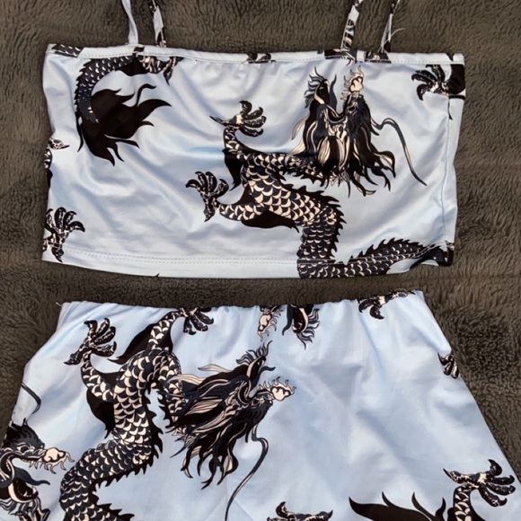 shein two piece blue set - Picture 2 of 6